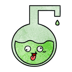retro grunge texture cartoon science experiment