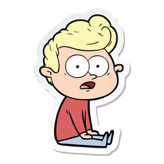 sticker of a cartoon staring man