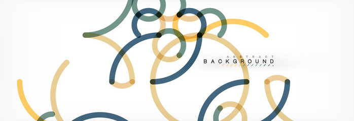 Curly wave lines abstract background design, transparent color lines on gray