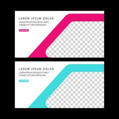 Banner design. Brochure template. Abstract poster vector. Facebook cover. Pink banner. Gym banner.