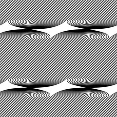 Abstract vector seamless op art pattern. Monochrome moire graphic ornament - obrazy, fototapety, plakaty