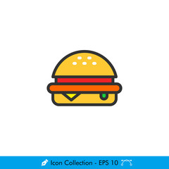 Burger Icon / Vector - In Color Design