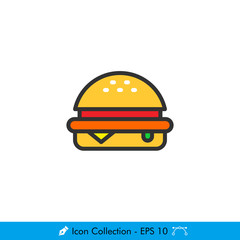 Fototapeta premium Burger Icon / Vector - In Color Design
