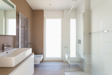 Obraz na płótnie Canvas Modern minimal elegant bathroom