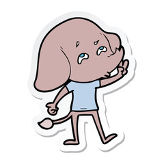 sticker of a cartoon elephant remembering