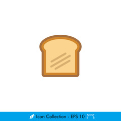 Toast (Bread Loaf) Icon / Vector - In Color Design