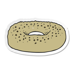sticker of a cartoon bagel