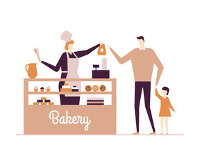 Bakery shop - modern vector flat design style illustration