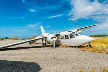 Crashed, destroyed and abandoned airplane