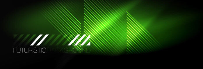 Neon glowing techno lines, hi-tech futuristic abstract background template with lines