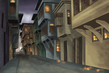 Obraz na płótnie Canvas street at night