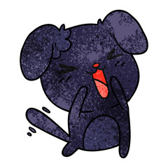 textured cartoon of cute kawaii dog