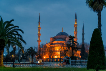 Fototapeta na wymiar Sultan Ahmed Mosque in Istanbul, Turkey. Blue Mosque