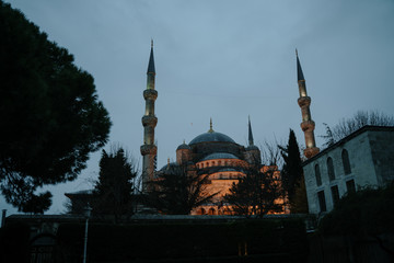 Fototapeta na wymiar Sultan Ahmed Mosque in Istanbul, Turkey. Blue Mosque