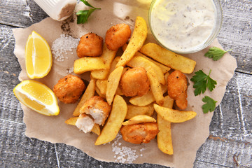 Fish and chips - traditional english fast food