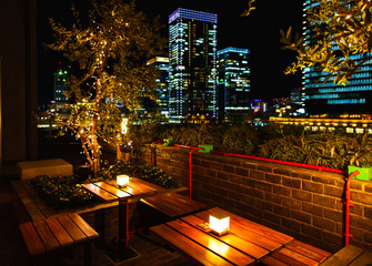[日本] 夜のカフェテラス (No.1687)　