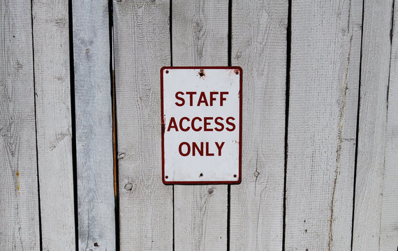 Staff only Sign