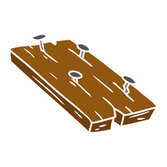 cartoon doodle of nails in a board
