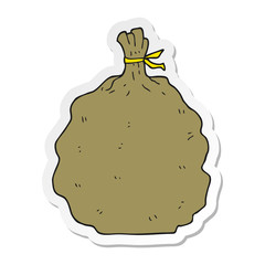 sticker of a cartoon sack