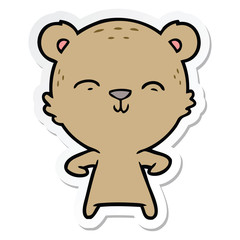 Fototapeta premium sticker of a happy cartoon bear