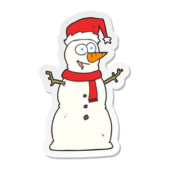 sticker of a cartoon snowman