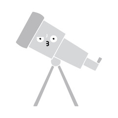 flat color retro cartoon telescope