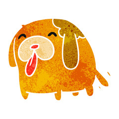 retro cartoon kawaii of a cute dog