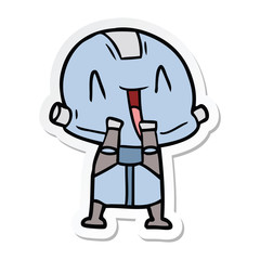 sticker of a cartoon robot