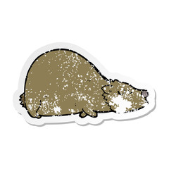 distressed sticker of a cartoon bear