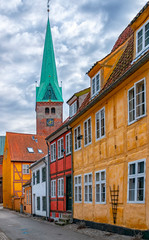 Obraz premium Helsingor Narrow Street Scene