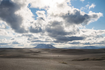 Fototapeta na wymiar Herdubreid tuya mountain Odaddahraun lava field Highlands of Iceland Scandinavia