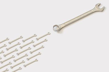 wrench on a bright white background. Pattern for your design