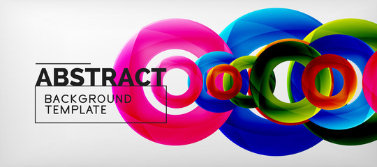 Obraz premium Flying circles geometric abstract background