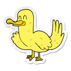 sticker of a cartoon duck
