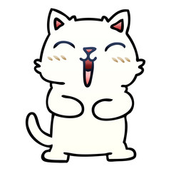 quirky gradient shaded cartoon cat