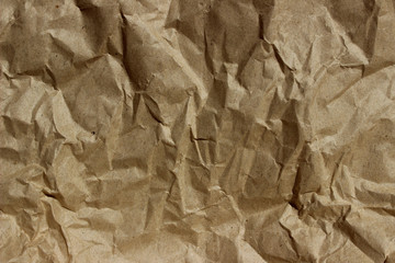 Rumpled Paper Background. Abstract Paper Background. Cropped Shot Of Craft Paper. Wrapping Paper.