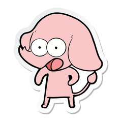 sticker of a cute cartoon elephant