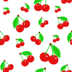 Seamless pattern with cherries. vector - Illustration.