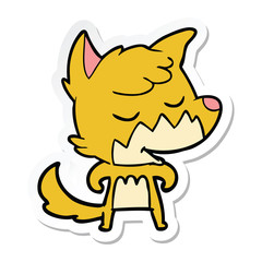 sticker of a friendly cartoon fox