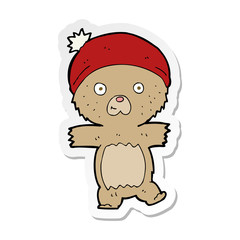sticker of a cartoon funny teddy bear