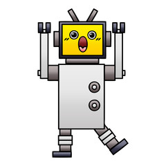 gradient shaded cartoon robot