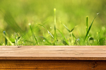 Empty wooden table background