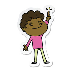 sticker of a cartoon friendly man