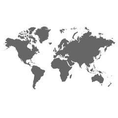 world map silhouette isolated on white background