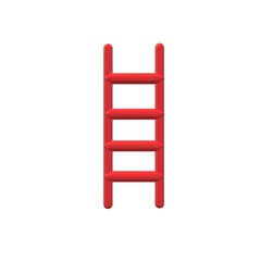3D red ladder icon on white background. flat style. 3D red ladder icon for your web site design, logo, app, UI. ladder symbol.