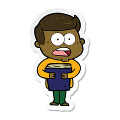 sticker of a cartoon shocked man