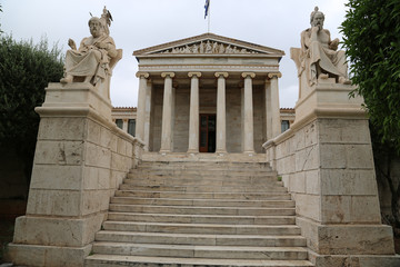 Fototapeta na wymiar Main building of the Academy of Athens in Greece