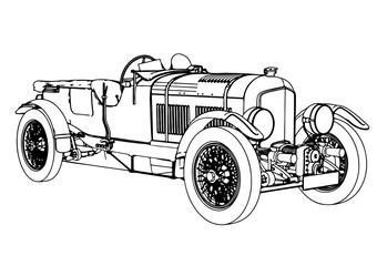 sketch of retro car vector
