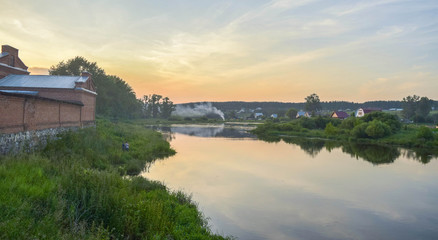 Fototapeta premium landscape with houses