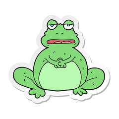 sticker of a cartoon frog